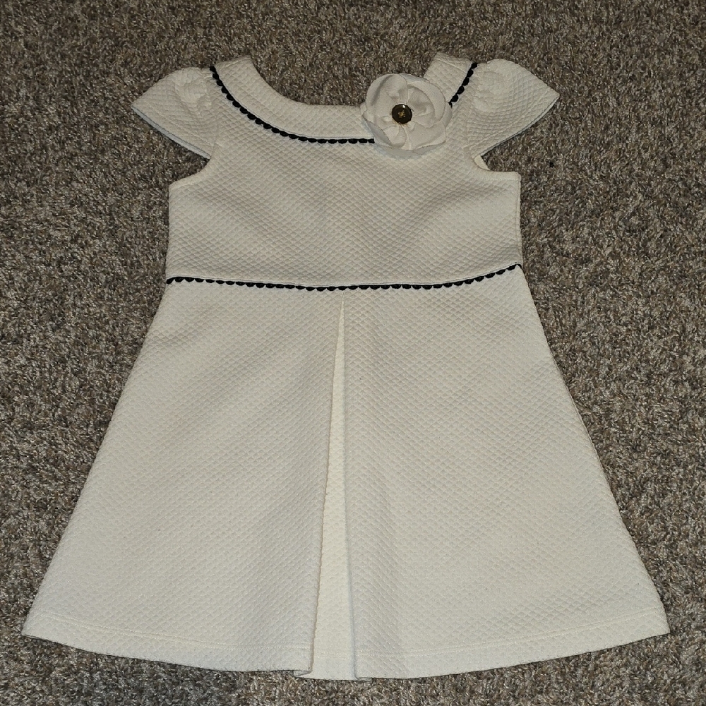 Janie and Jack White Floral Accent Girls' Dress